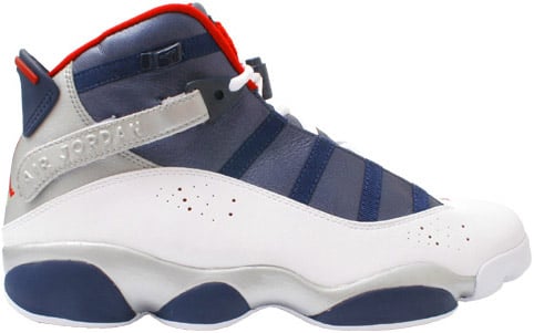 The Air Jordan Six 6 Rings Olympic released in kids sizes with a retail 
