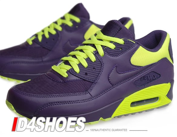 purple and lime green air max