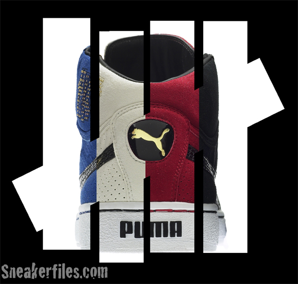Each features a black logo stripe with the PUMA logo in gold