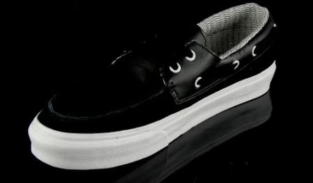 vans zapato del barco black and white