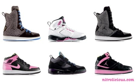 Specifically, a black/pink Air Jordan I (1) Phat Mid, black/pink and 
