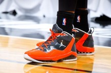 Carmelo Anthony in Orange ‘Playoffs’ Kicks