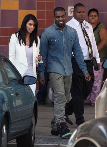 Kanye West in the Yeezy 2 in LA Alongside Kim Kardashian