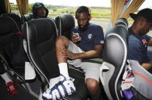 Celebrity Sneaker Watch: James Harden Spotted in Nike Air More Uptempo ‘Olympic’