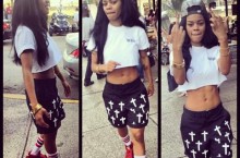 Celebrity Sneaker Watch: Teyana Taylor Rocks adidas Originals Pro Model 80s ‘Detroit Player’