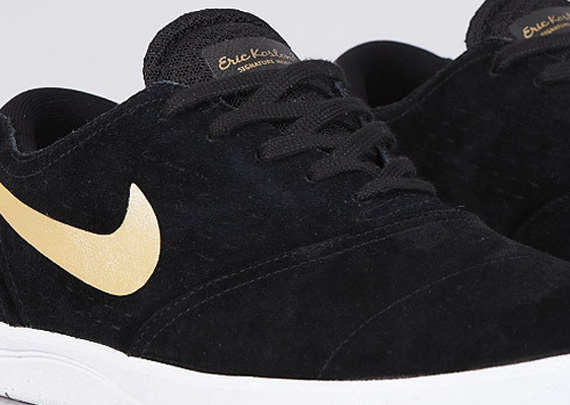 Now Available: Nike Eric Koston 2 Black/ Metallic Gold | FitforhealthShops | black and red nike dunk wedge heels for sale