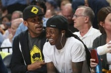 Celebrity Sneaker Watch: Lil’ Wayne Wears “Fire Red” Air Jordan Retro V (5)