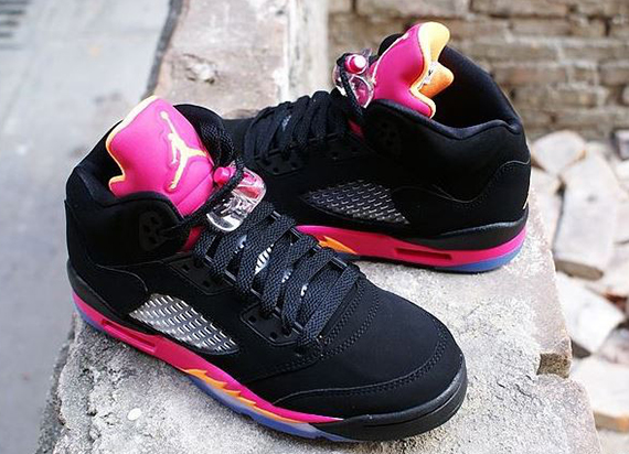Release Reminder Black Bright Citrus Fusion Pink Air Jordan V GS