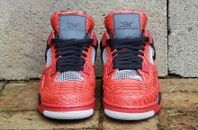 “Fire Red Python” Air Jordan IV (4) Customs by JBF