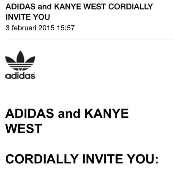 yeezy adidas invite