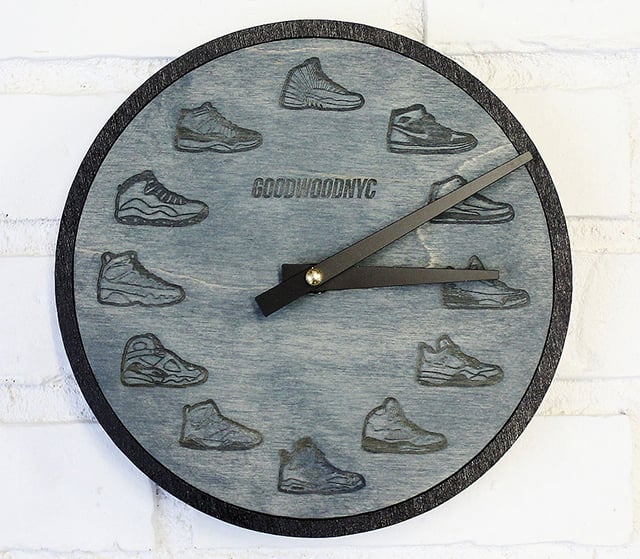 Air Jordan Retro Wood Clock by Goodwood NYC SneakerFiles