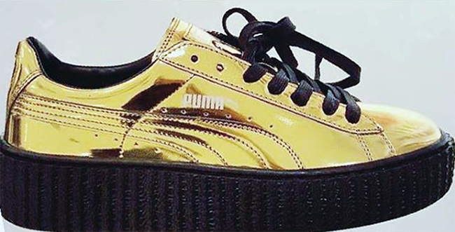rihanna puma shoes gold