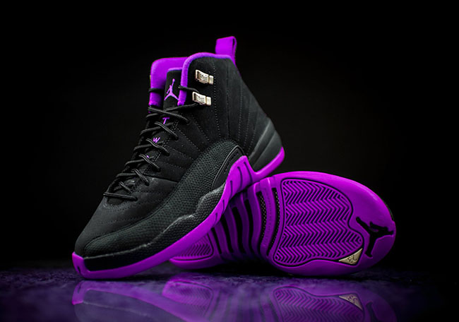 black n purple jordan 12