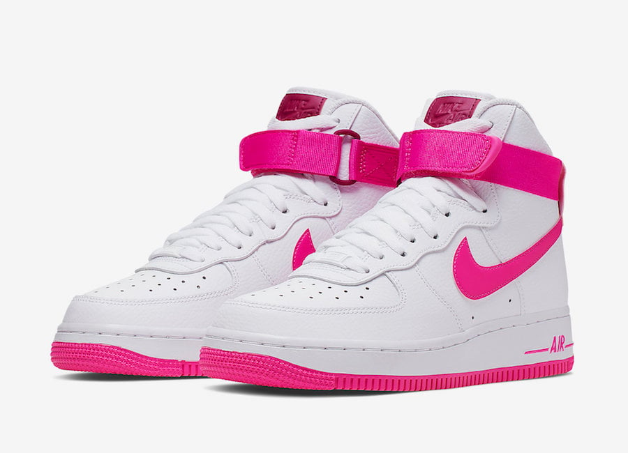 pink and white air force 1 high