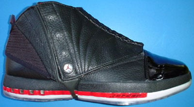 black and red jordan 16