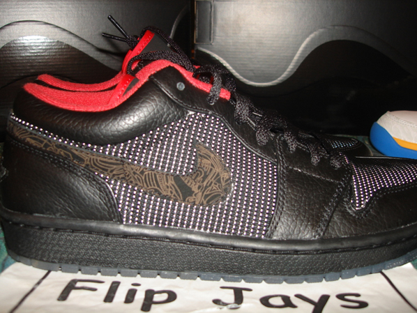 New Air Jordan Retro I Low Black/Red Sample