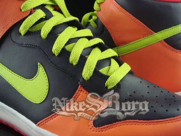Nike Dunk High Wild Color Black/Orange-Red/Lime Green