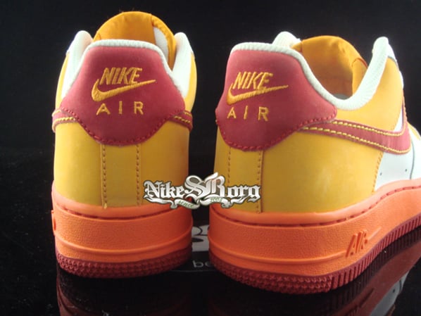 Nike Air Force 1 Yellow Orange Maroon Sample