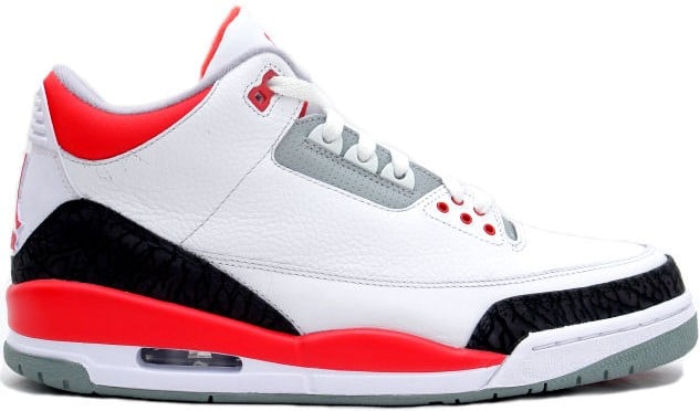 retro 3 jordans red and white