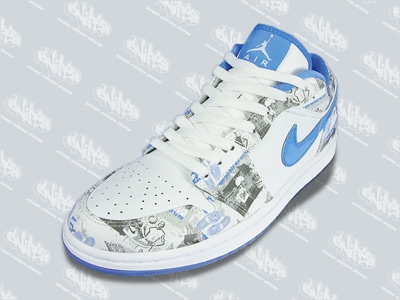 New Air Jordan 1 Low Womens White University Blue