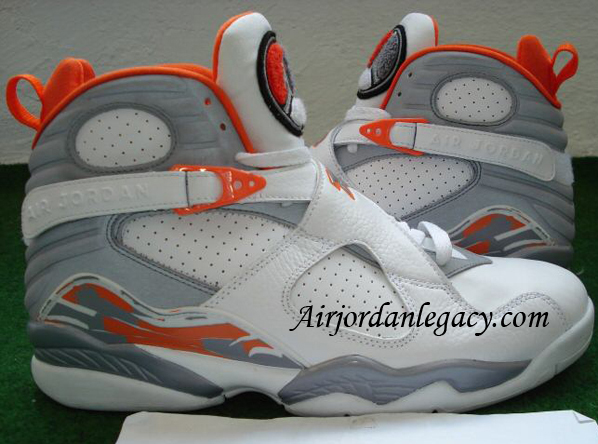 Air Jordan Retro VIII White/Stealth-Orange Blaze Sliver