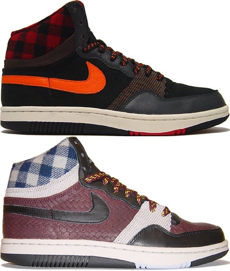 Nike Court Force Hi Premium Red and Blue Plaid at Purchaze