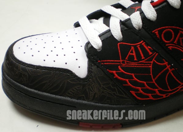 Jordan 1 Nu Retro Womens Black/White/Red Detailed Look