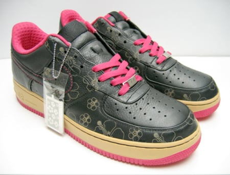 neon pink and black air force ones
