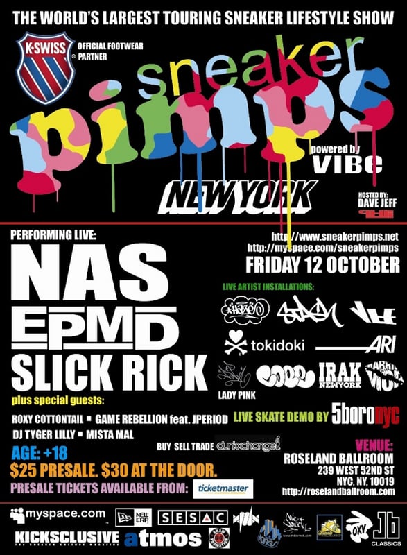 Sneaker Pimps New York Friday October 12th