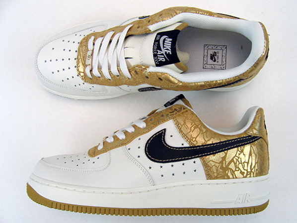 Nike Womens Air Force 1 Charles Barkley Black/Gold and White/Gold