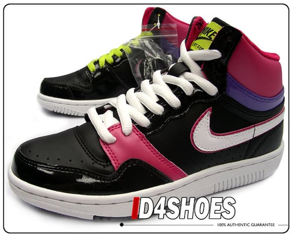 Womens Nike Court Force Hi Black/Cerise