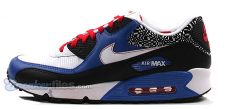 Nike Air Max 90 - Black/White/Blue/Red