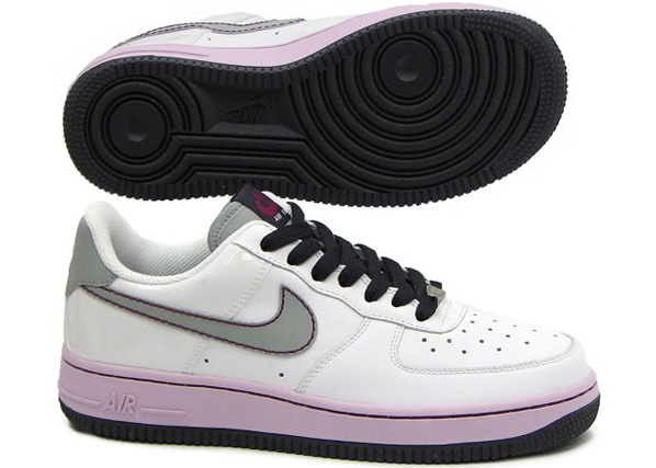 Nike Air Force 1 Womens White/Silver - Doll - Cave purple