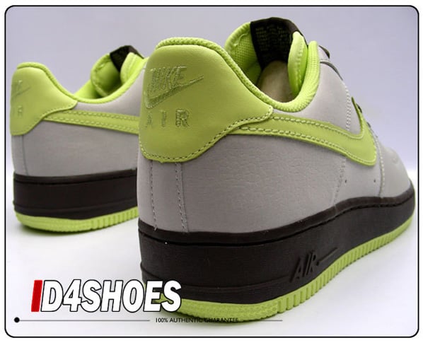 Nike Air Force 1 Womens Granite/Lime - Dark Cinder Nike Air Force 1 Womens Granite/Lime - Dark Cinder