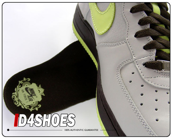 Nike Air Force 1 Womens Granite/Lime - Dark Cinder Nike Air Force 1 Womens Granite/Lime - Dark Cinder