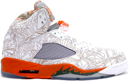 white and orange jordan 5