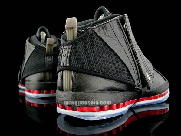 black and red jordan 16