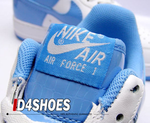 Nike Air Force 1 - White/University Blue Patent Leather