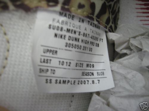 Nike SB Dunk High Sample - Ferris Bueller