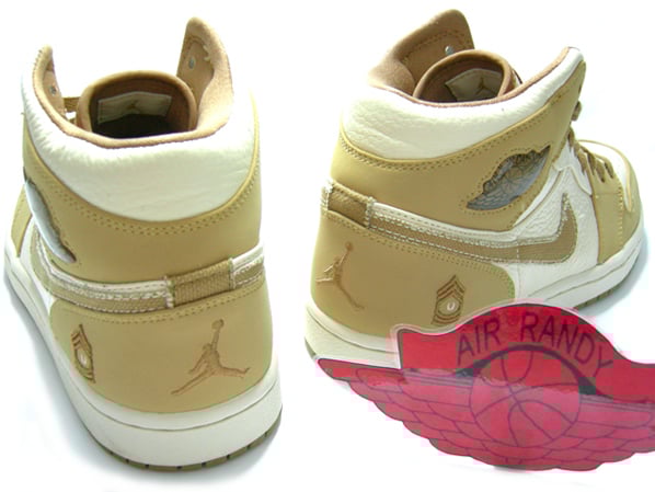 Air Jordan Retro I (1) Military Pearl White / Hay - Walnut