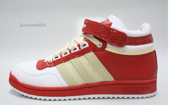 Adidas Concord Mid Court - White/Red/Sand - Snakeskin
