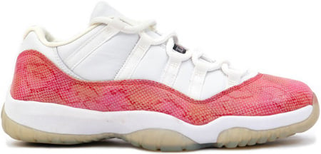 Air Jordan 11 (XI) Retro Womens Low Snake Skin White / Black - Pink