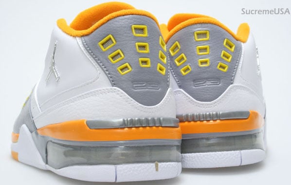 Air Jordan Flight 23 White / Metallic Silver - Stealth - Orange Peel