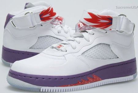Air Jordan Force Fusion 5 (V) GS White / Sunburst - Grey Violet