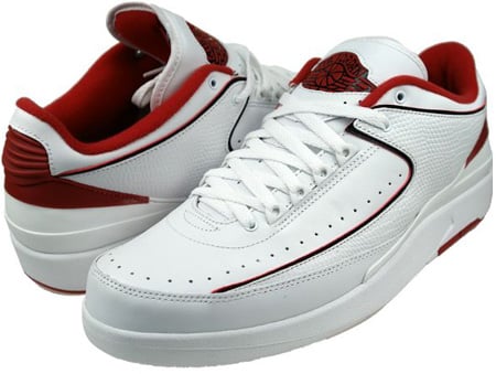 Air Jordan 2 (II) Retro Low White / Black - Varsity Red