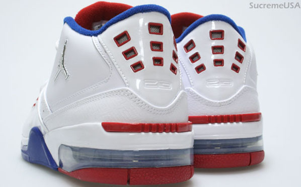 Air Jordan Flight 23 White / Metallic Silver - Blue Ribbon - Varsity Red