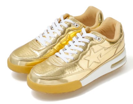 A Bathing Ape Bapesta and Roadsta - Gold and Silver