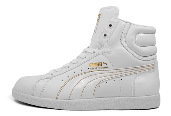 Puma Womens First Round - White / Gold and Black / Silver