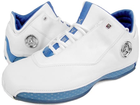 Air Jordan 18 (XVIII) Original - OG Low White / Chrome - University Blue - Metallic Silver