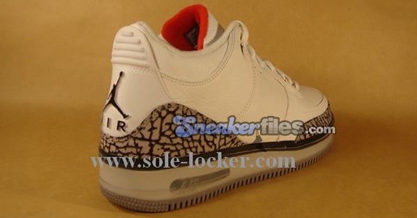 Air Jordan Force Fusion 3 (III) White / Fire Red - Cement Grey - Black Detailed Look